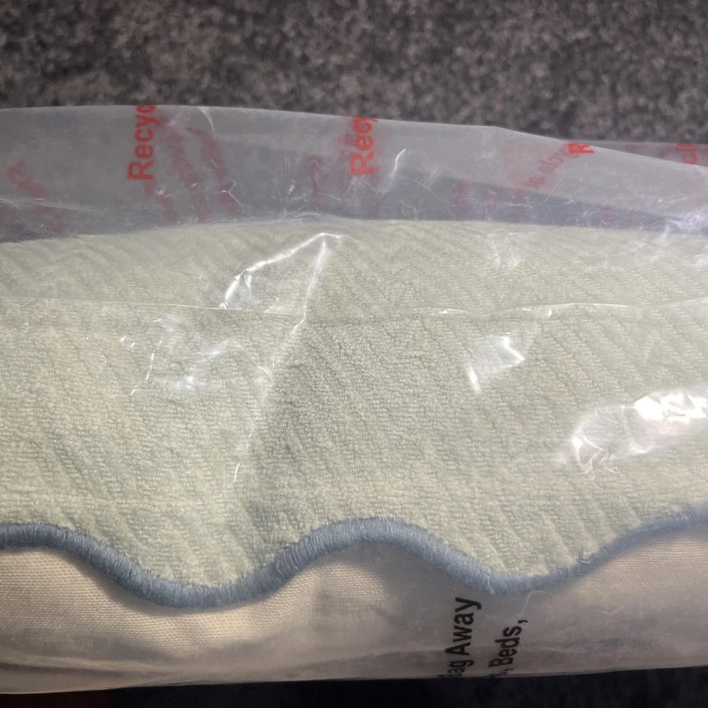Sage Green Ruffled Edge Lumbar Support‎ Pillow With Removable Cover Brand New